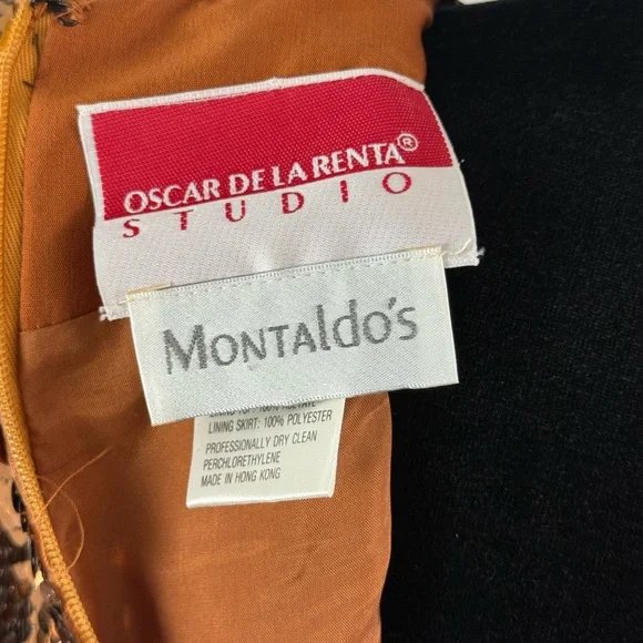 Vintage Oscar de la Renta Studio Sequin and Silk Bronze Formal Mini Dress - Picture 13 of 15